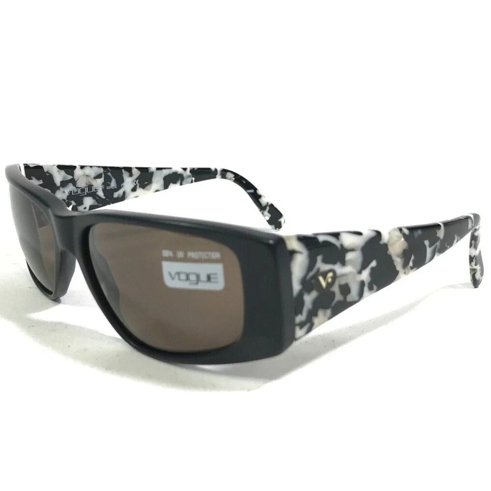 Vogue Sunglasses VO2068-S W767-S Black White Square Frames with Brown Lenses